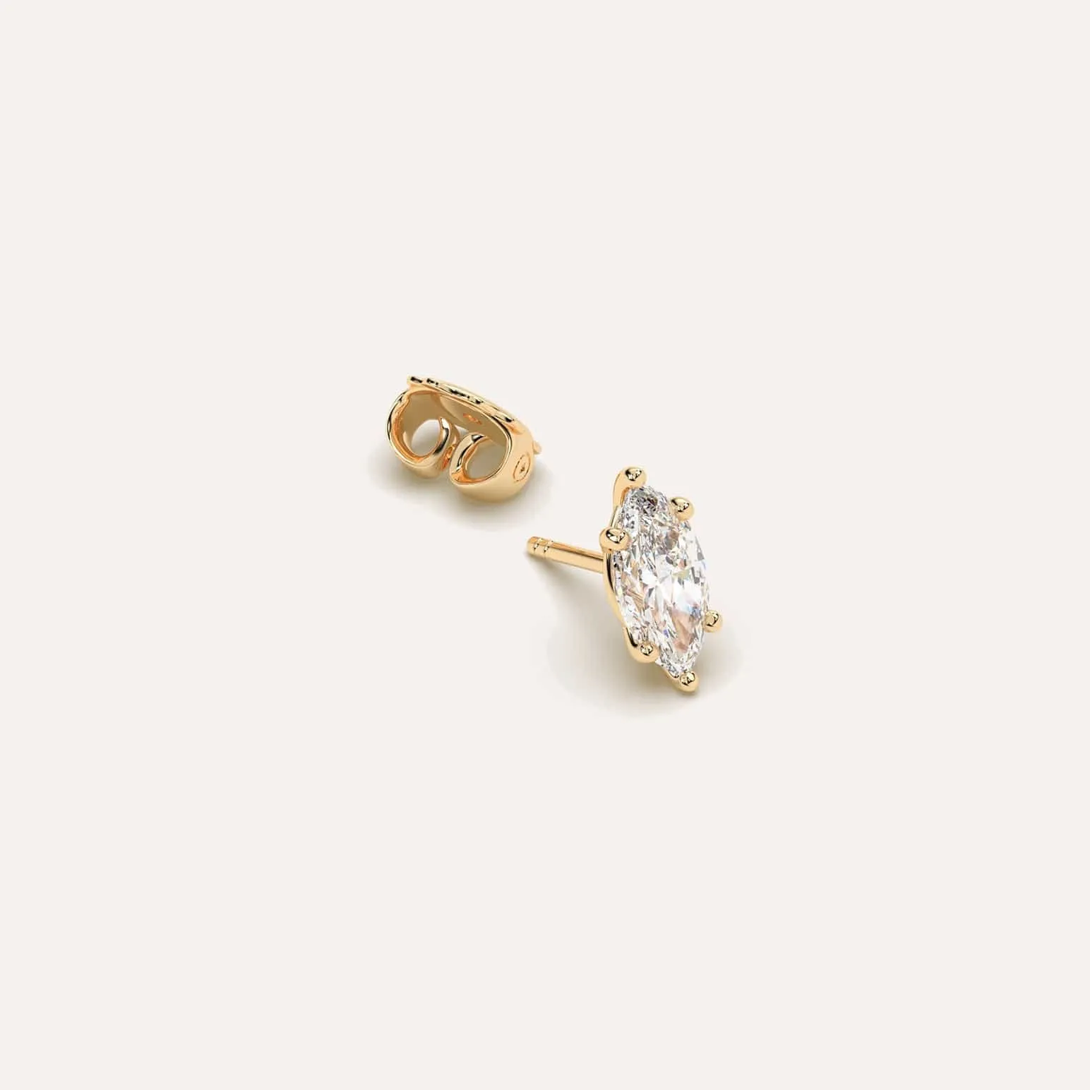 1 carat Single Marquise Diamond Stud Earring