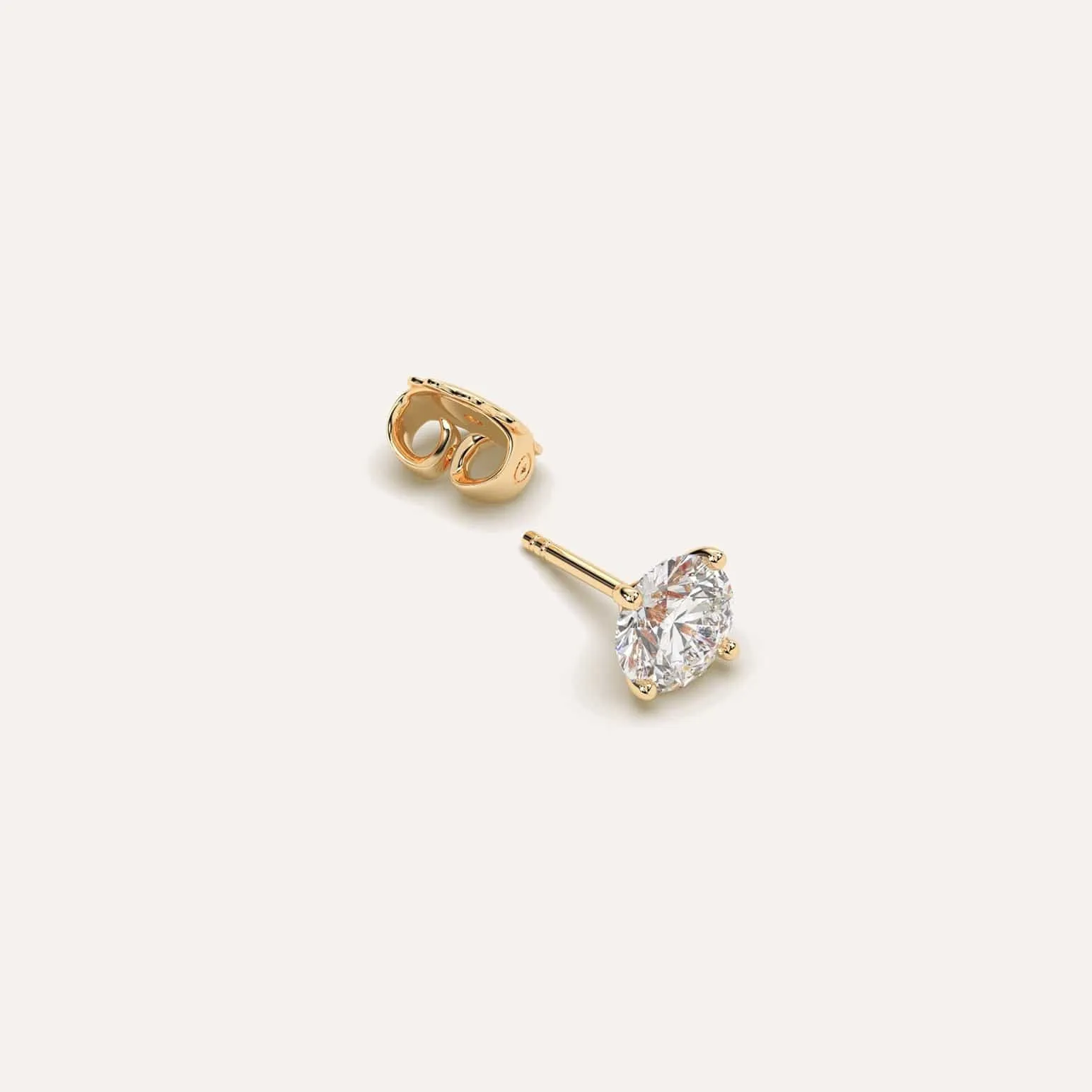 1 carat Single Round Diamond Stud Earring