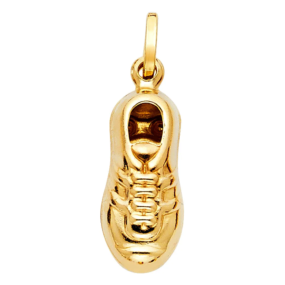 14K Gold Soccer Shoe Enamel Charm Pendant