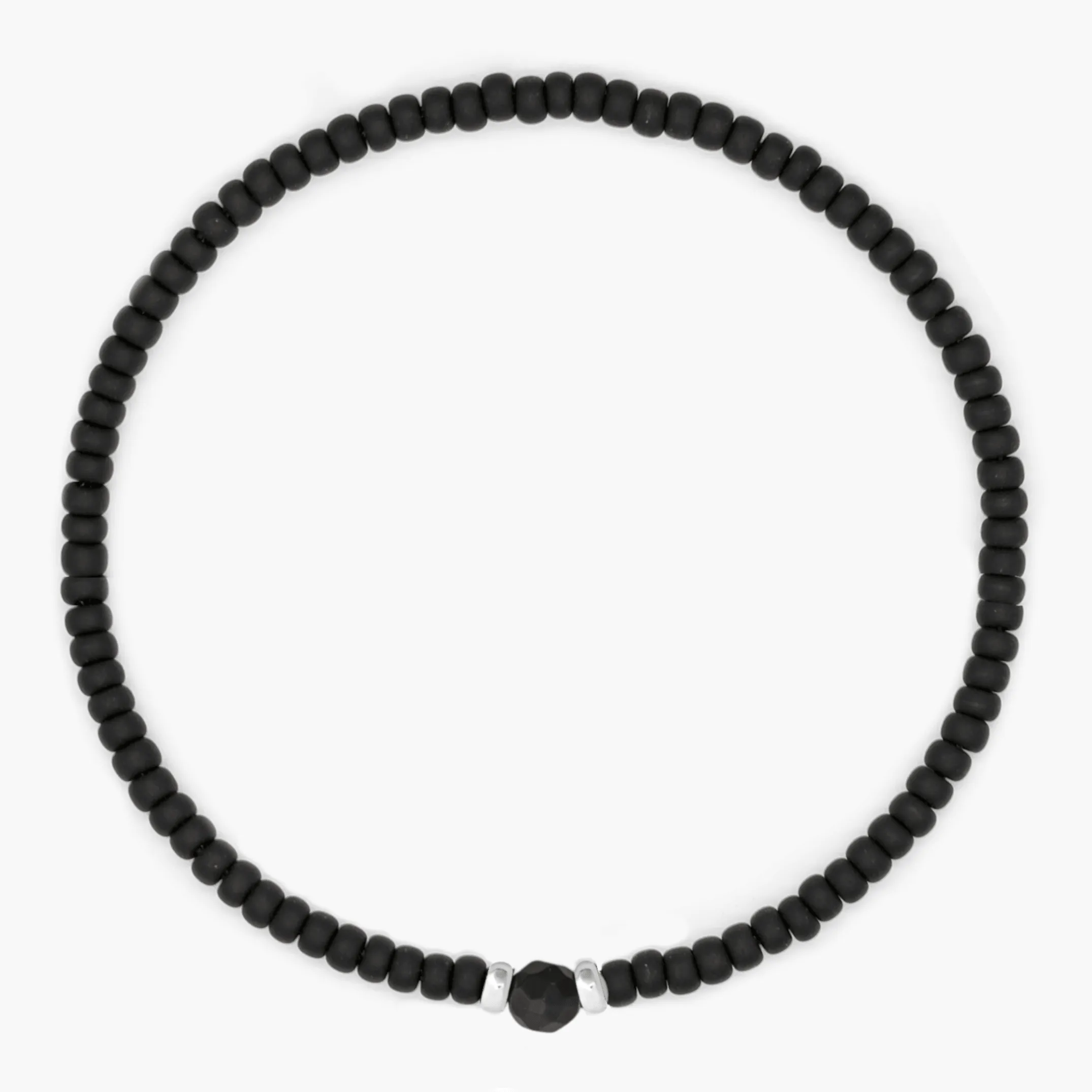 Dandy Matte Black Bracelet with 2mm Beads - Stylish Unisex Accessory