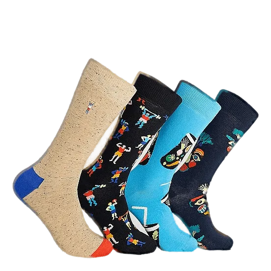 4-pack Healthy Lifestyle Socks Multi Color