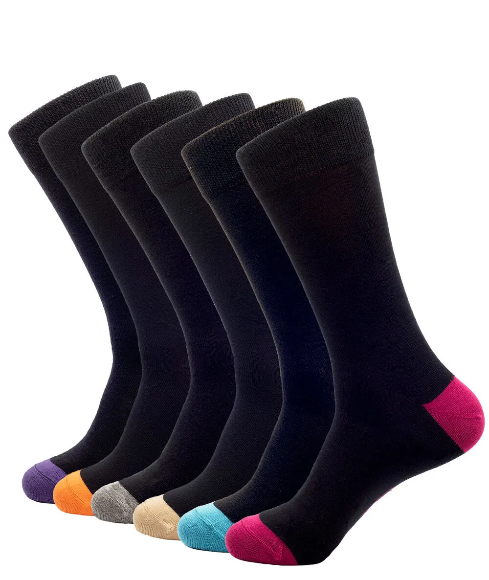 6 PACK BAMBOO SOCKS BLACK