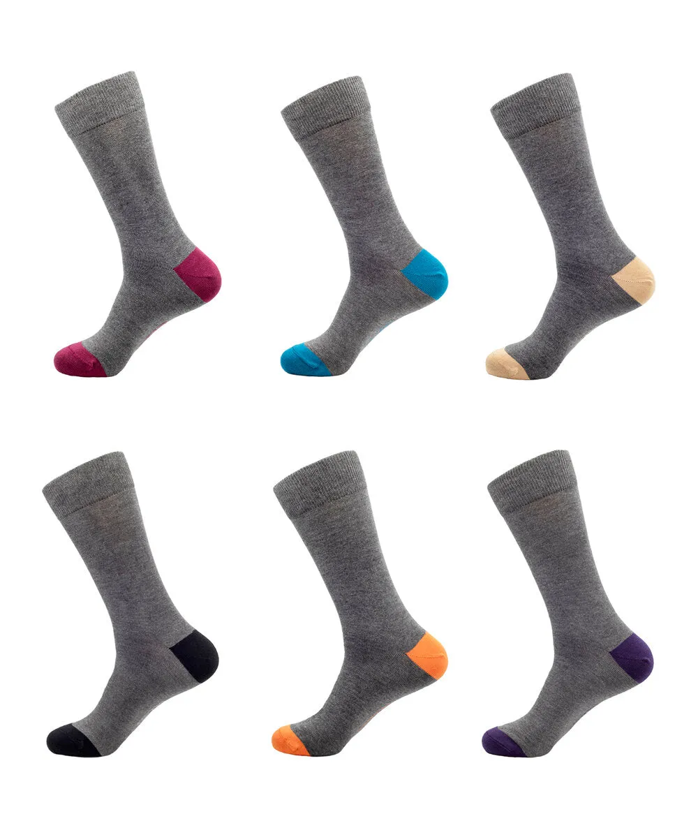 6 PACK BAMBOO SOCKS GREY