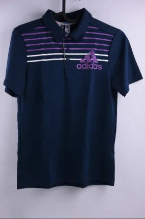 Adidas Kids Polo Shirt / Navy & Purple / 11-12 Years