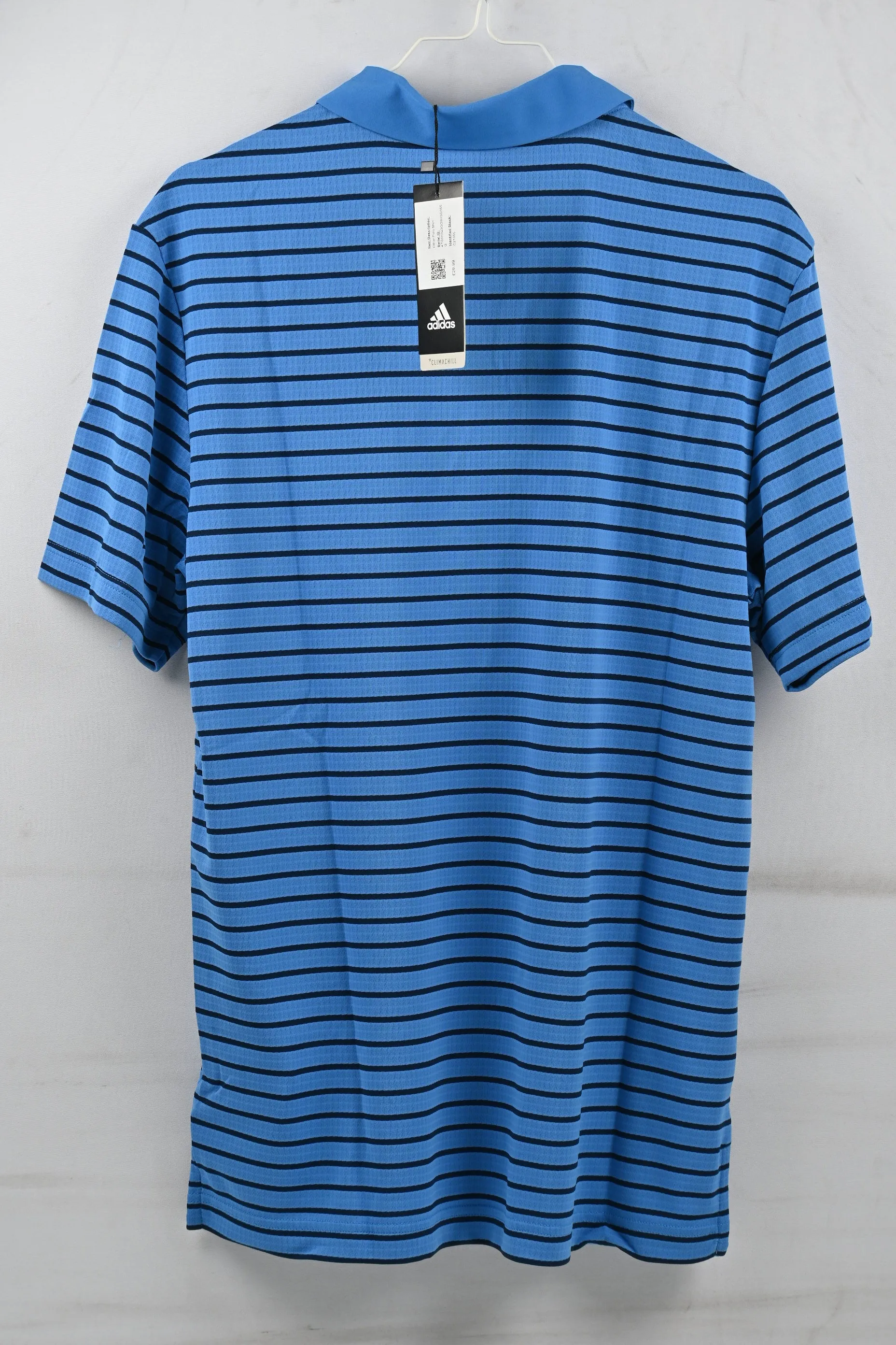 Adidas Mens Climachill 3-Color Stripe Polo Shirt / Blue / Small