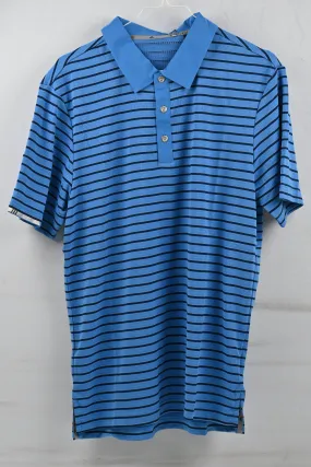 Adidas Mens Climachill 3-Color Stripe Polo Shirt / Blue / Small