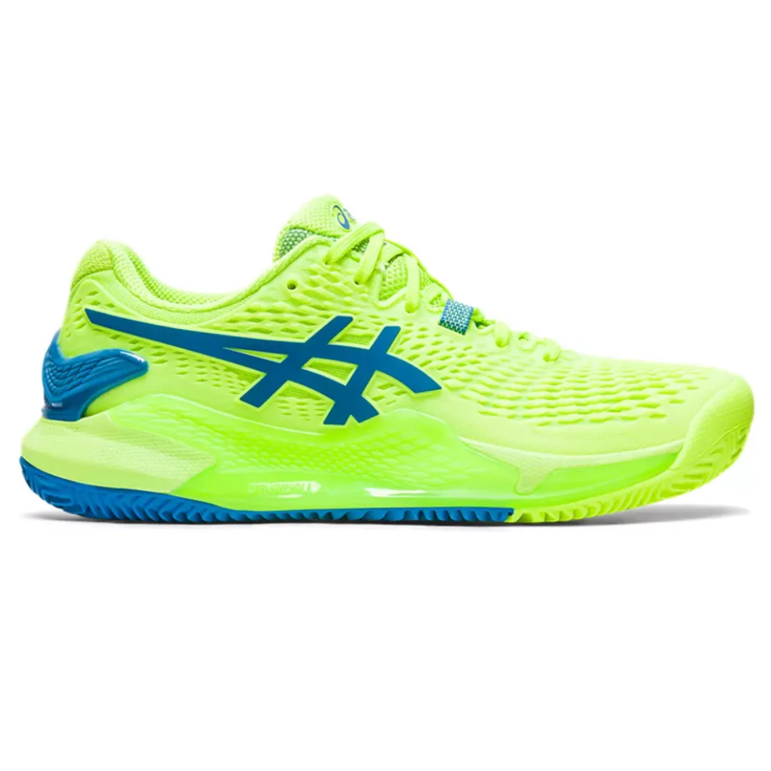 Asics Gel Resolution 9 Clay Women Tennis Shoes - Hazard Green/Reborn Blue