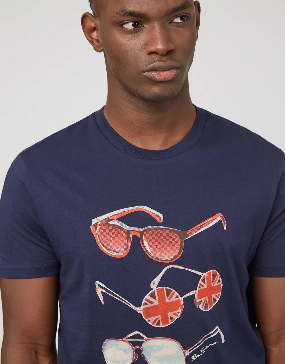 Ben Sherman Summer Shades Print Marine T-Shirt