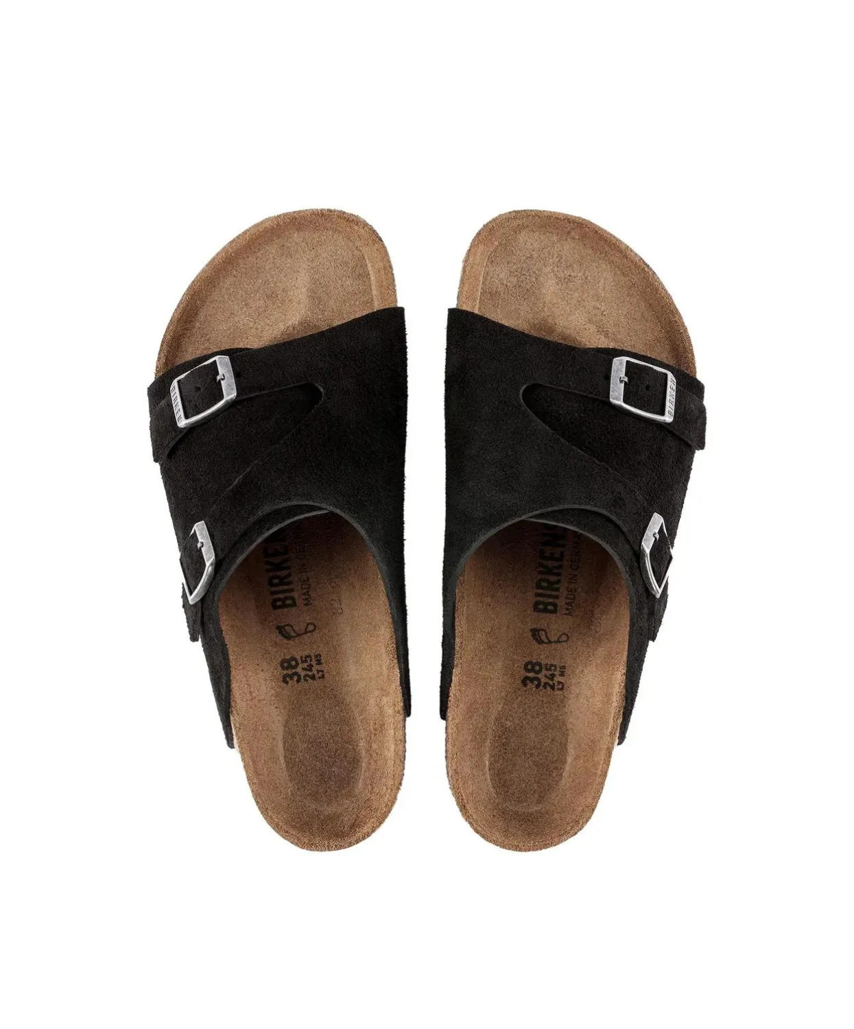 Birkenstock Zurich Suede Leather Black Sandals