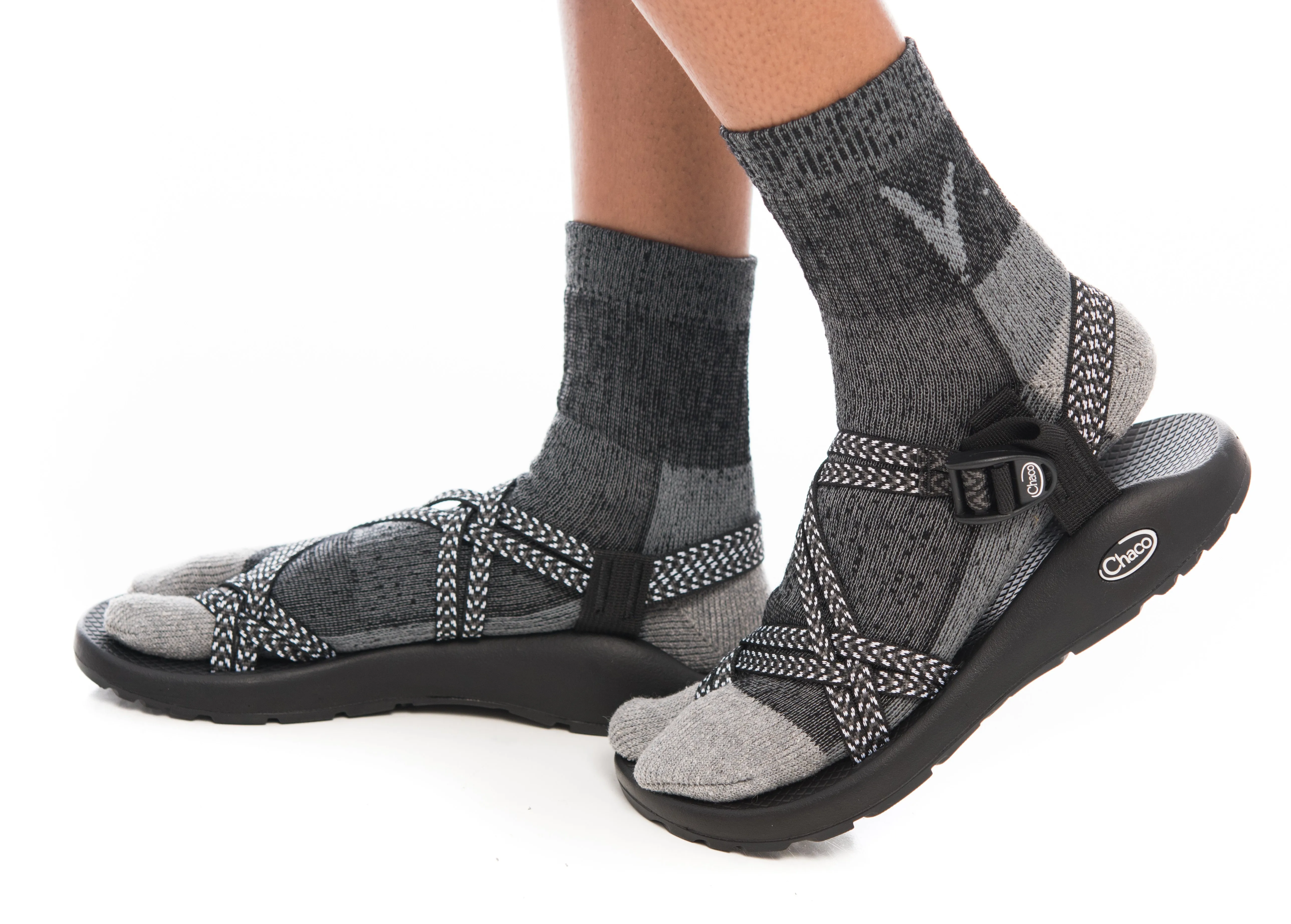 Black Wool Casual V-Toe Flip-Flop Tabi Big Toe Socks