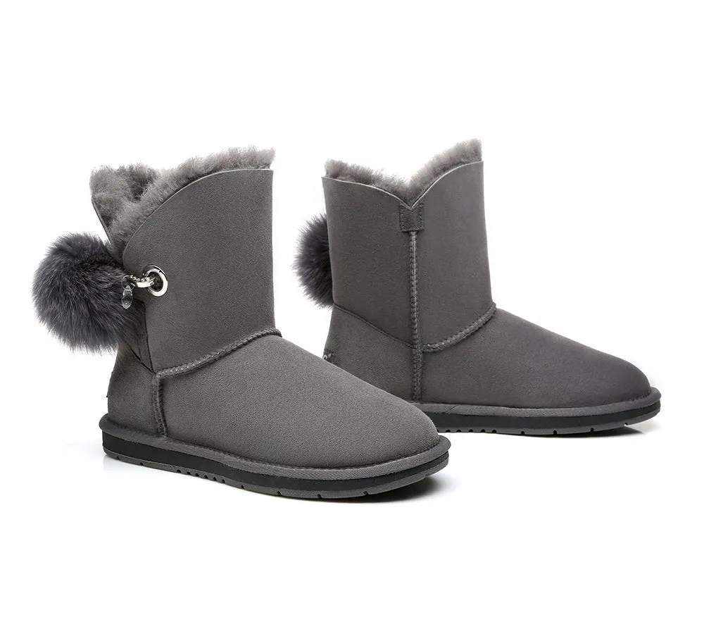 Blakely Ladies Short Pom Pom Boots