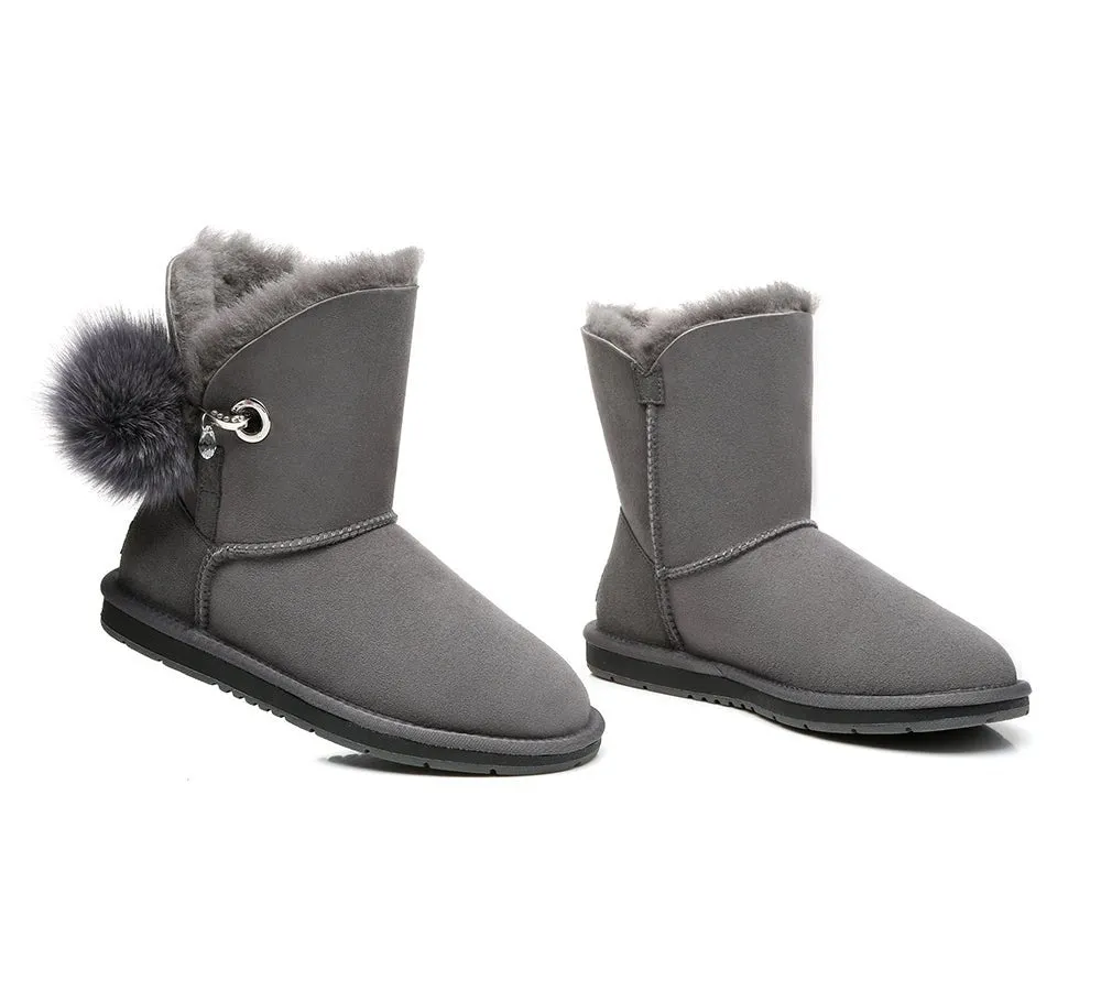 Blakely Ladies Short Pom Pom Boots