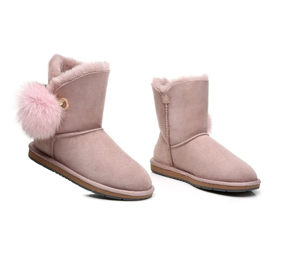 Blakely Ladies Short Pom Pom Boots