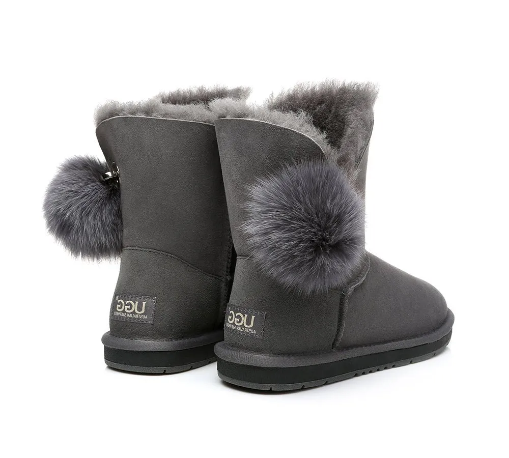 Blakely Ladies Short Pom Pom Boots