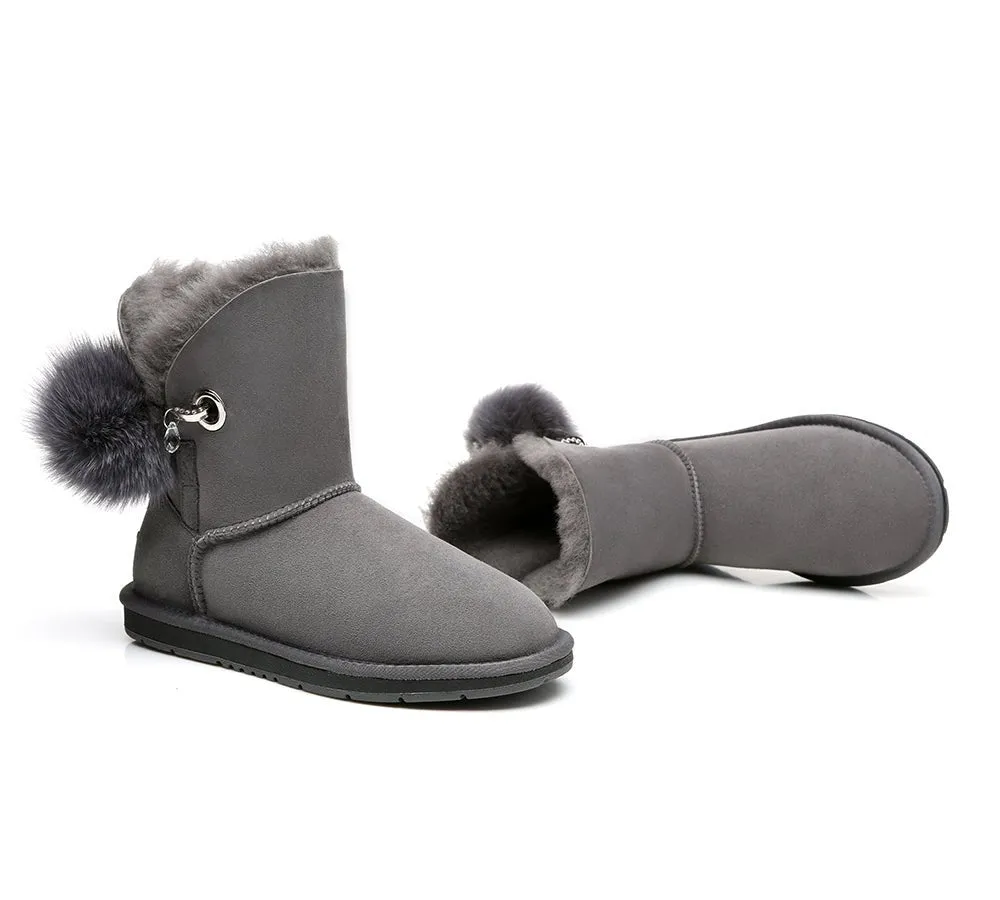 Blakely Ladies Short Pom Pom Boots