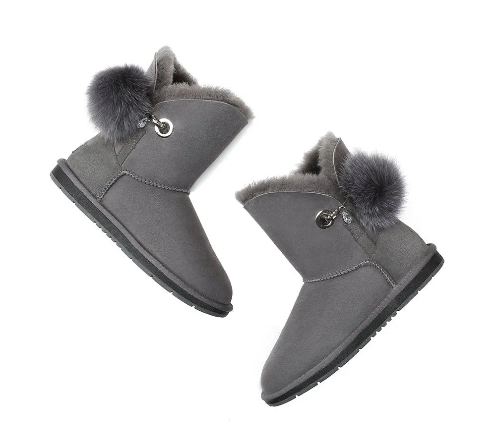 Blakely Ladies Short Pom Pom Boots