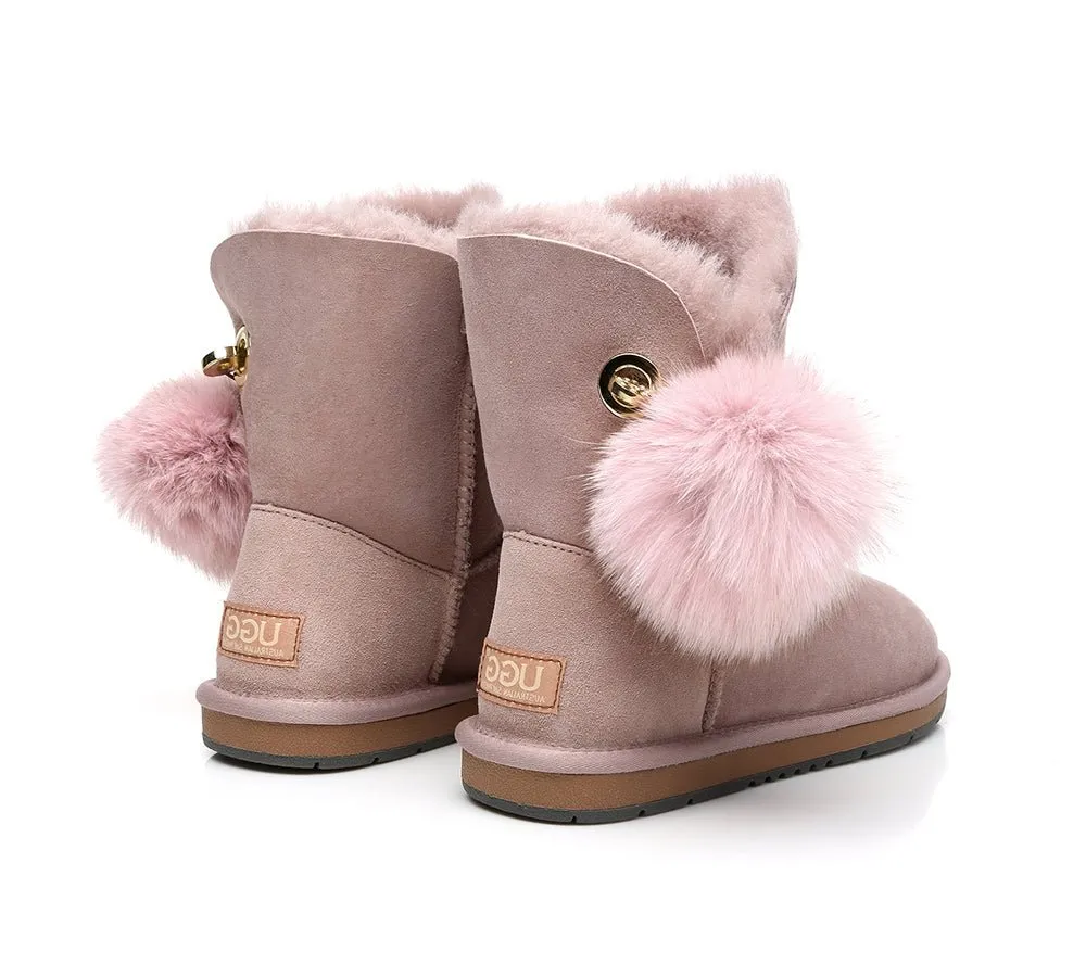 Blakely Ladies Short Pom Pom Boots