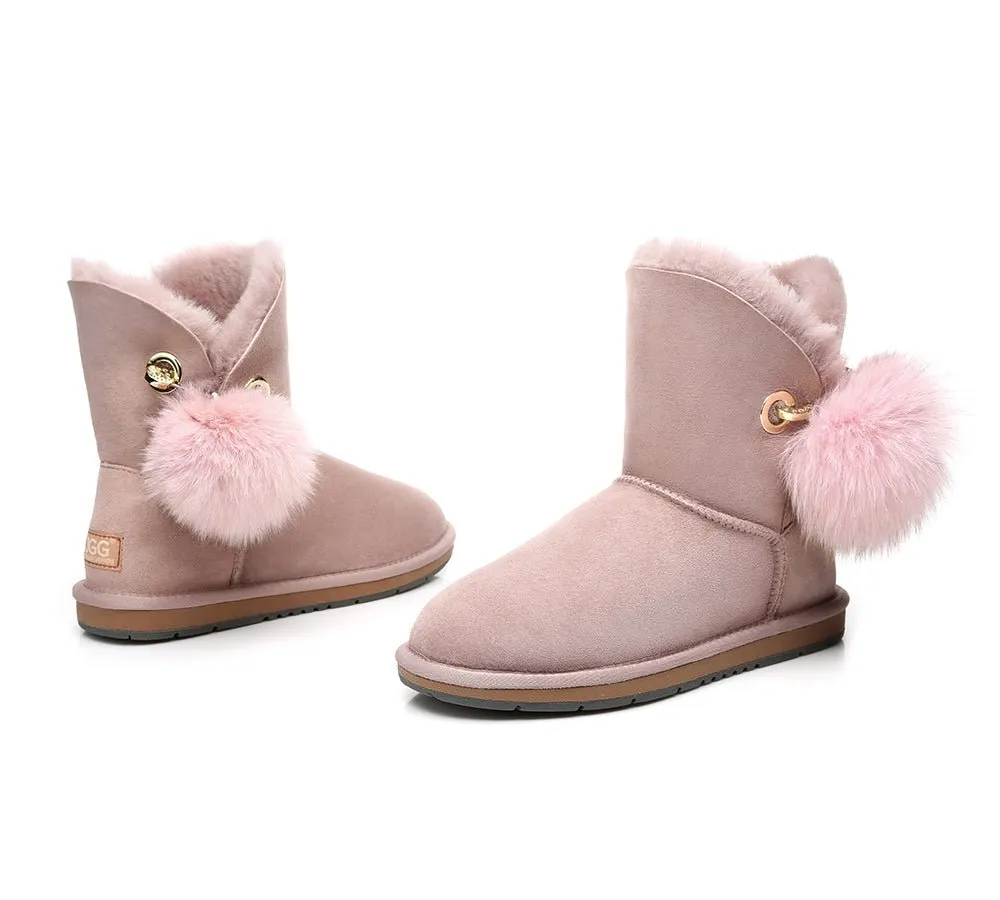 Blakely Ladies Short Pom Pom Boots