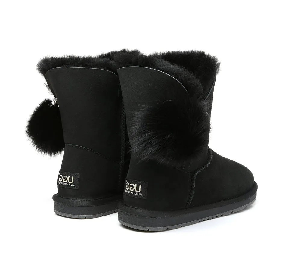 Blakely Ladies Short Pom Pom Boots