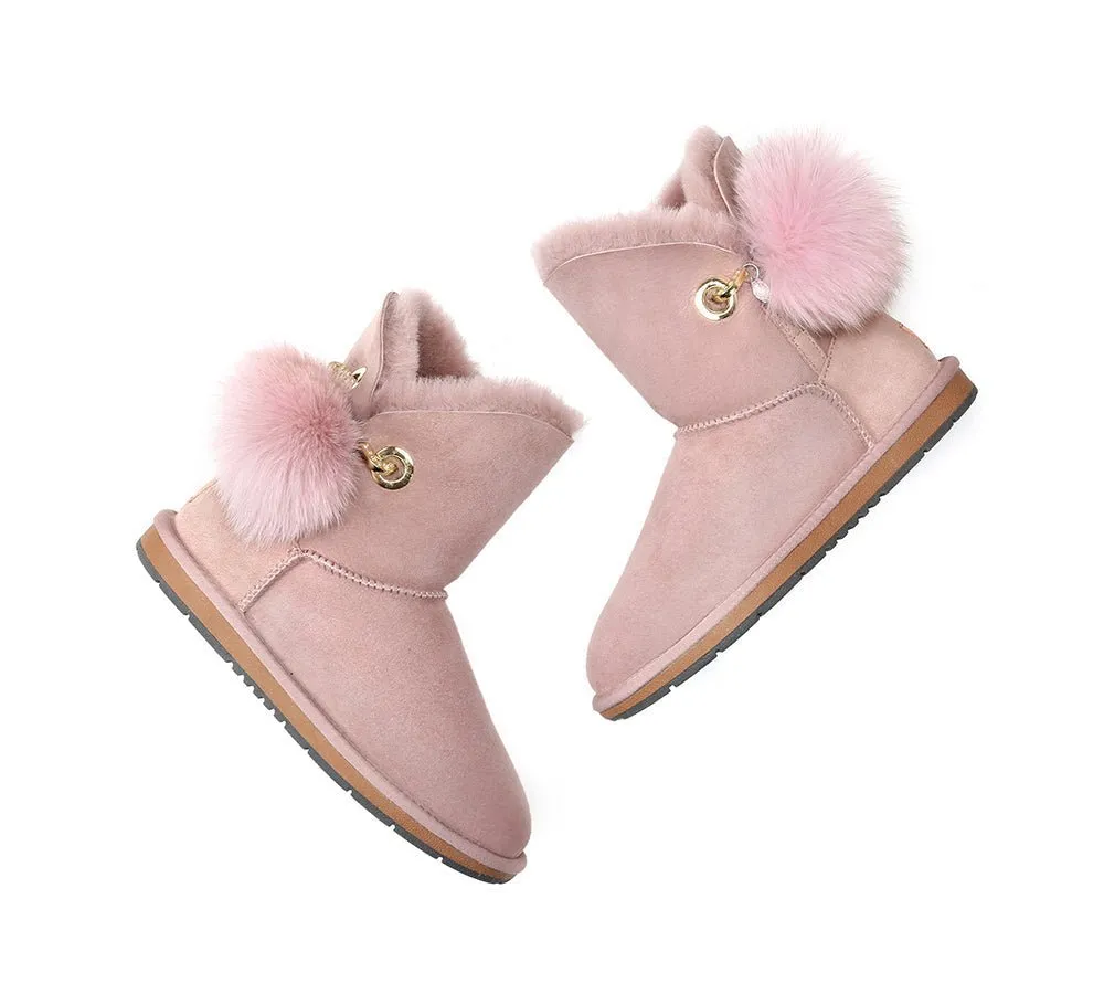 Blakely Ladies Short Pom Pom Boots