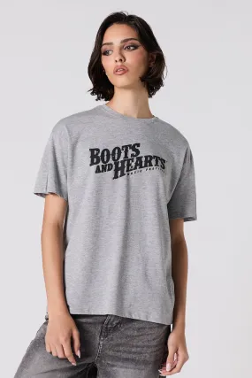 Boots and Hearts Graphic Boyfriend T-Shirt