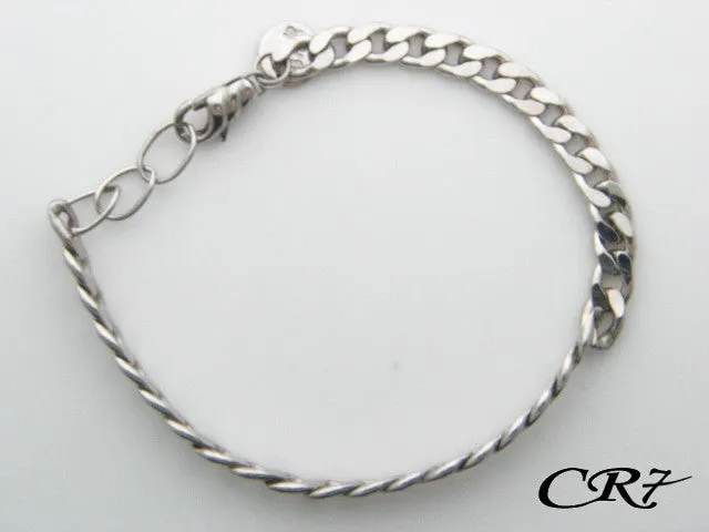 C03.006 - Sterling Silver CR7 Collection Men Solid Curb Link Bracelet