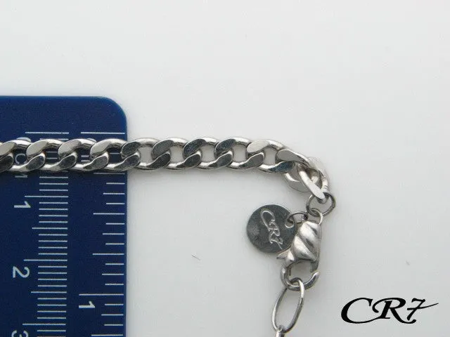 C03.006 - Sterling Silver CR7 Collection Men Solid Curb Link Bracelet