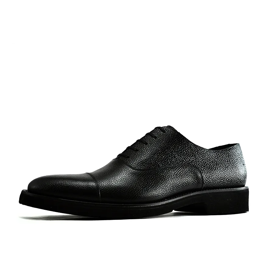 Cap Toe Oxford (rubber Sole) Black