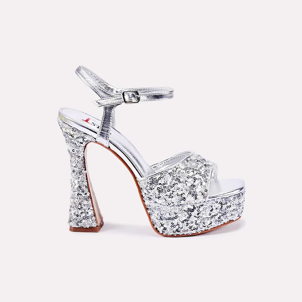 Cara Silver High Heel Sandals 0421205