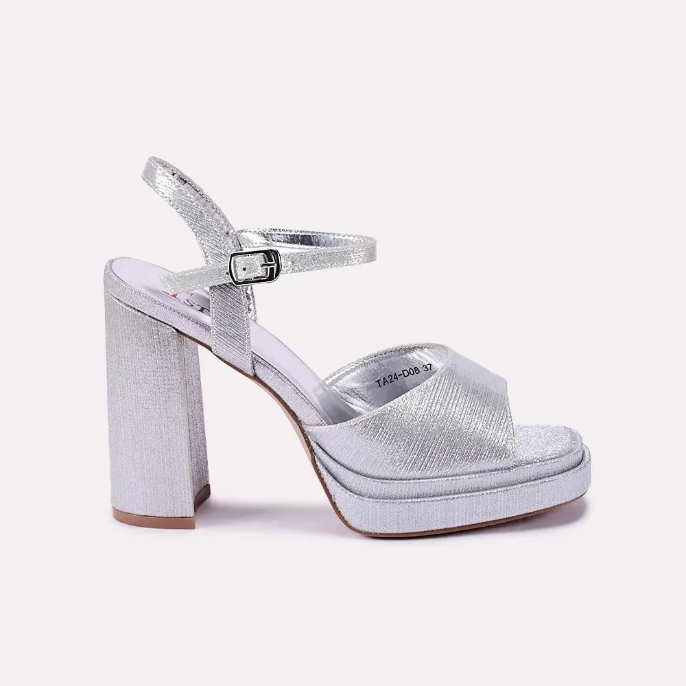 Casey Silver High Heel Sandals 0421202