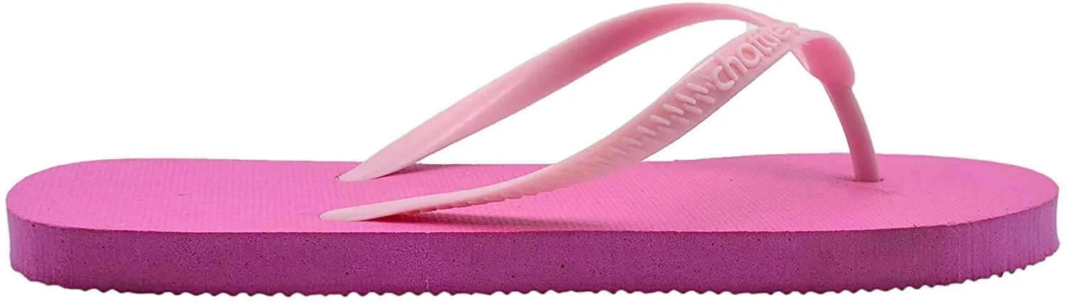 Chatties Women’s Basic Solid Colored Rubber Flip Flop Sandal Summer Shoes