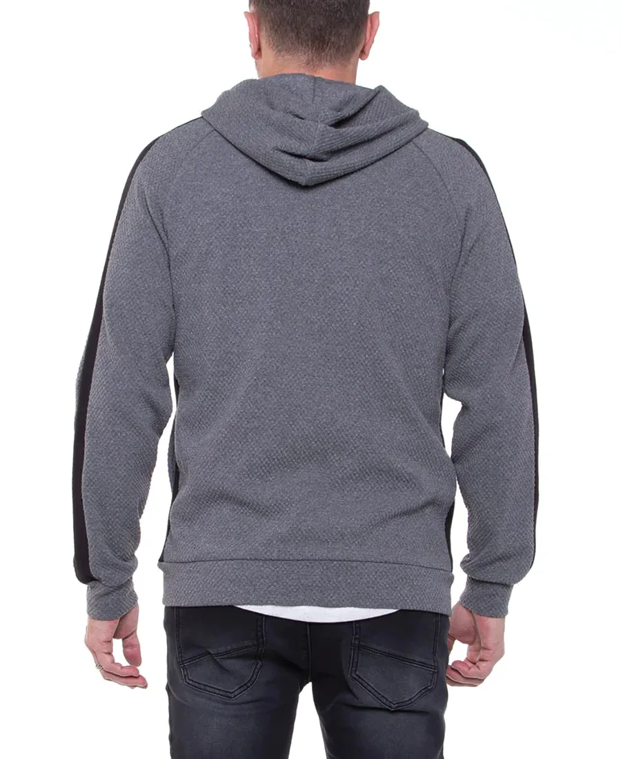 CIVIL SOCIETY HERSCHEL WAFFLE KNIT HOODIE HEATHER CHARCOAL