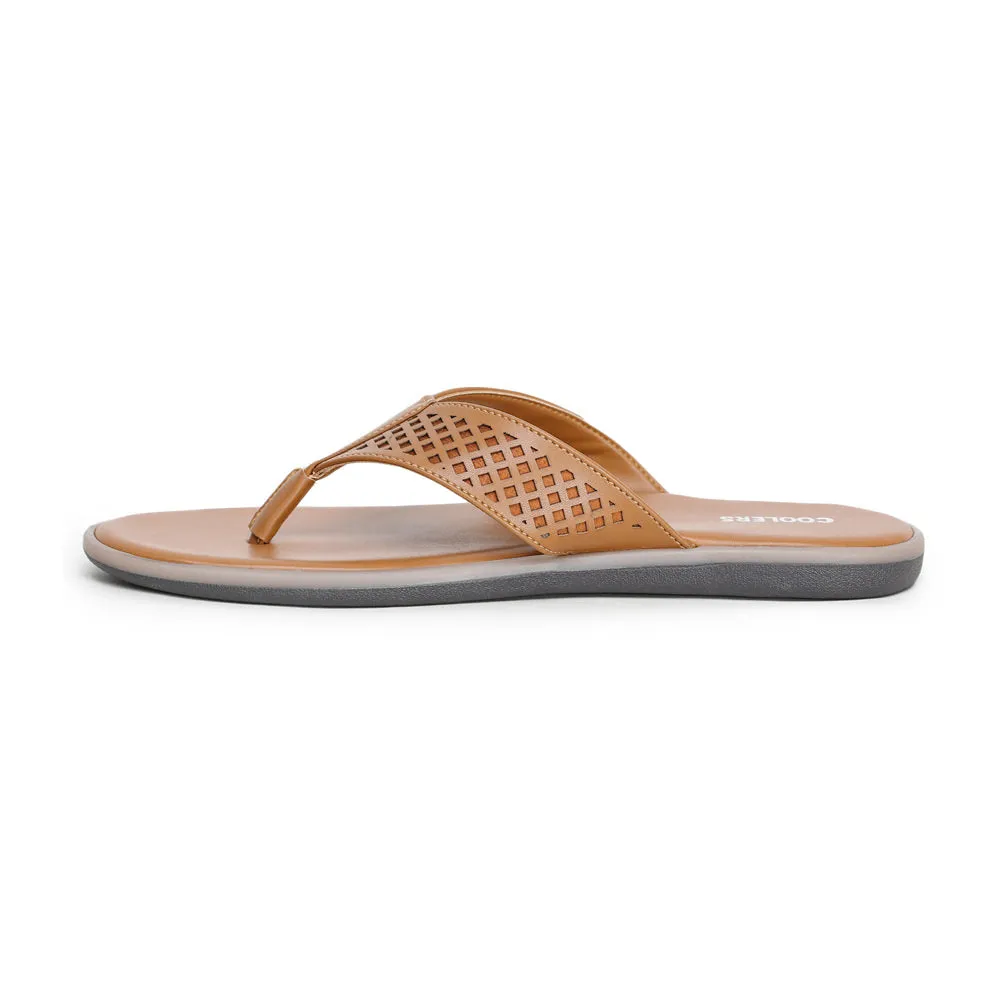 Coolers Casual Tan Flip-Flop For Men K2-154 By Liberty