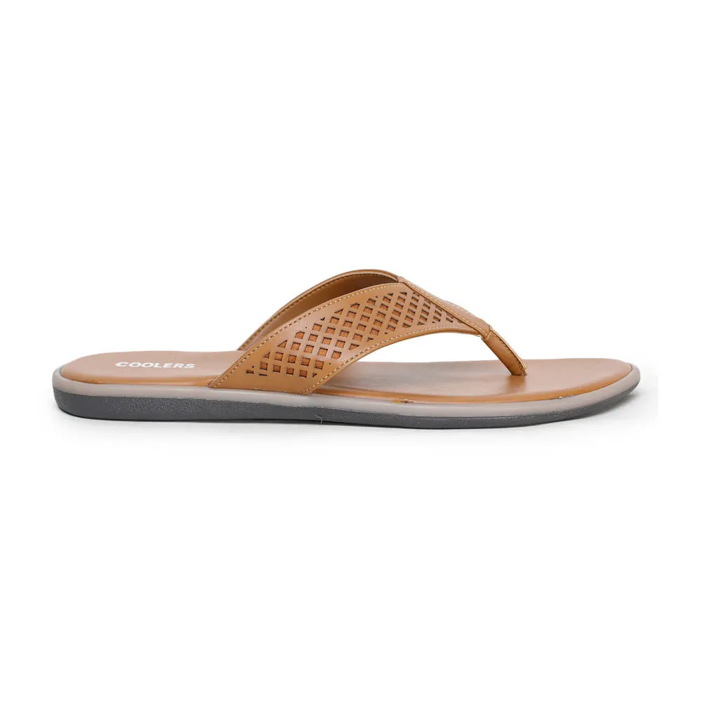 Coolers Casual Tan Flip-Flop For Men K2-154 By Liberty