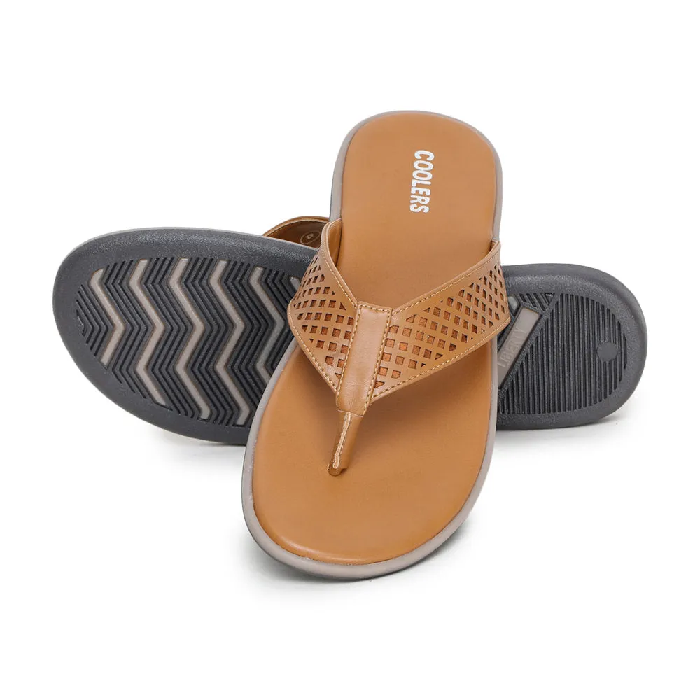 Coolers Casual Tan Flip-Flop For Men K2-154 By Liberty