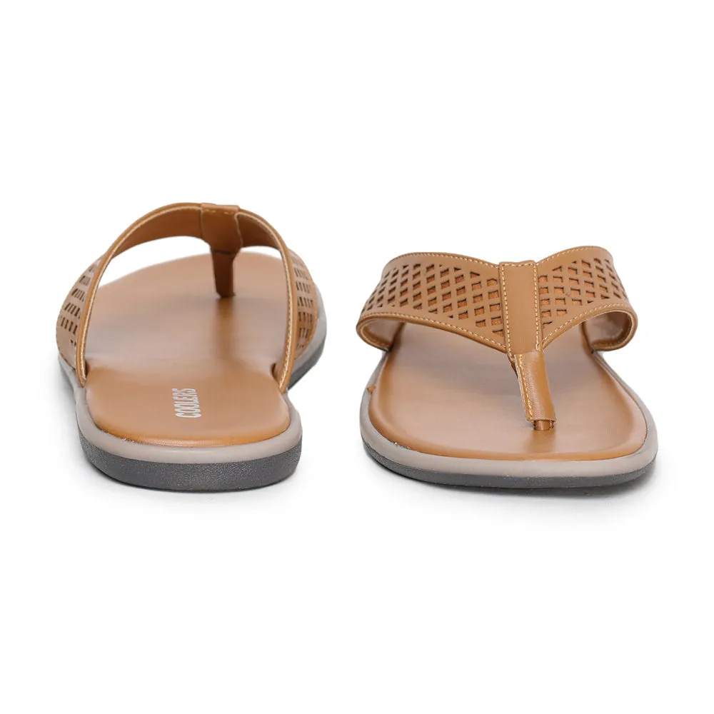 Coolers Casual Tan Flip-Flop For Men K2-154 By Liberty