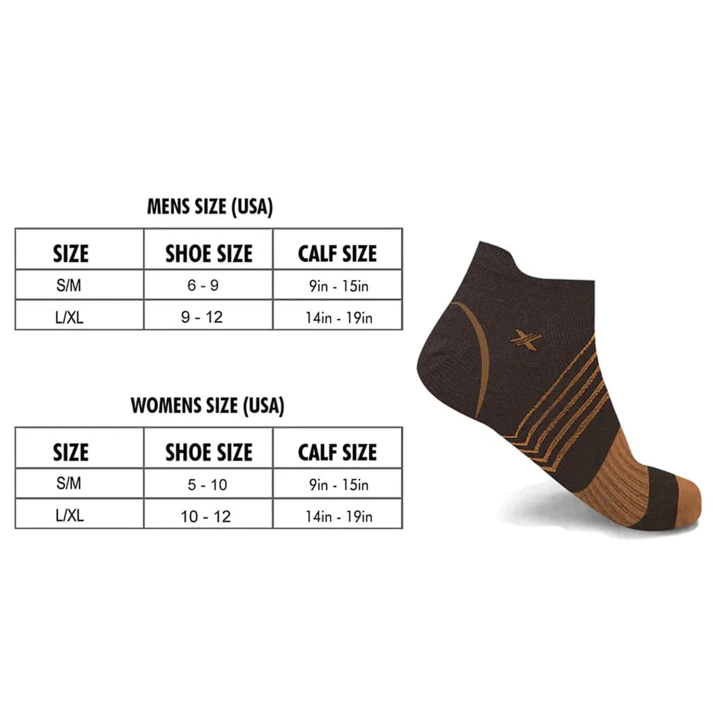 Copper-Infused V-striped Ankle Socks (6-Pairs)