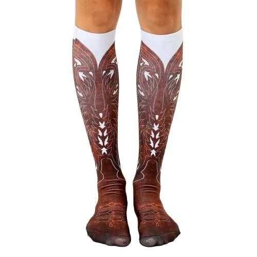 Cowboy Boot Unisex Knee High Socks