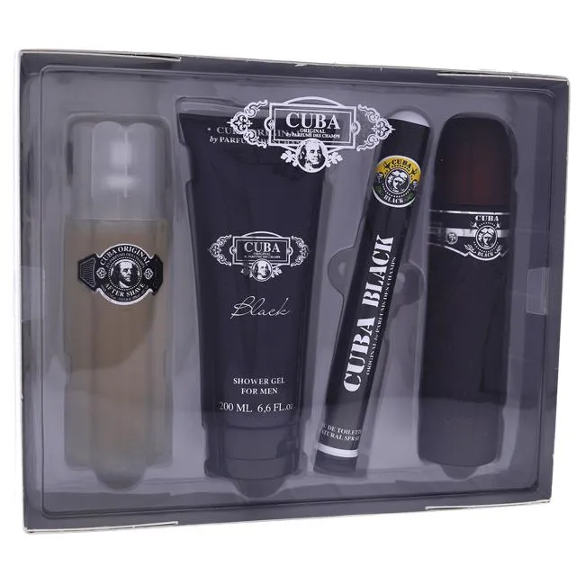 Cuba Black by Cuba for Men - 4 Pc Gift Set