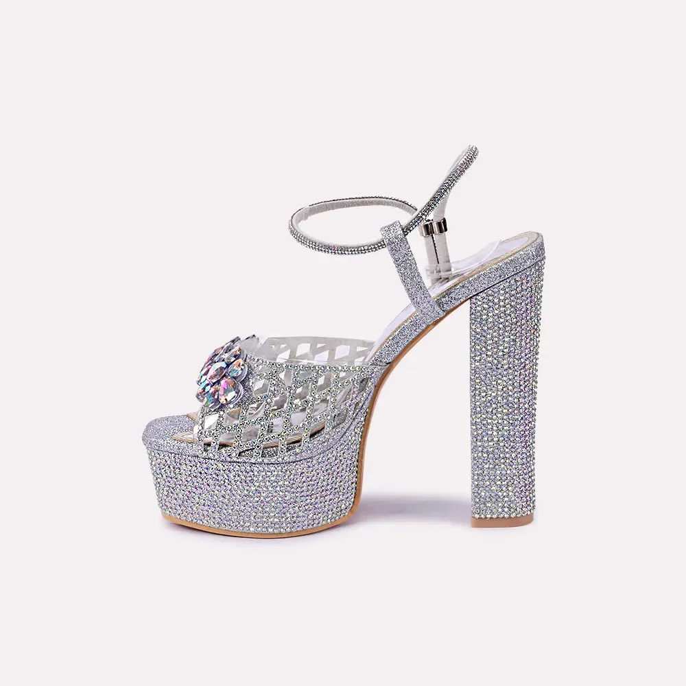 Diana Silver High Heel Sandals 0421153