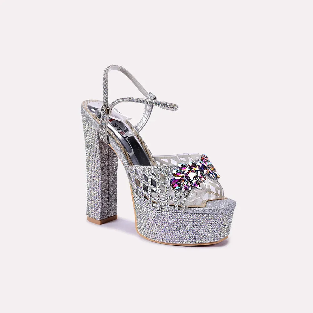 Diana Silver High Heel Sandals 0421153