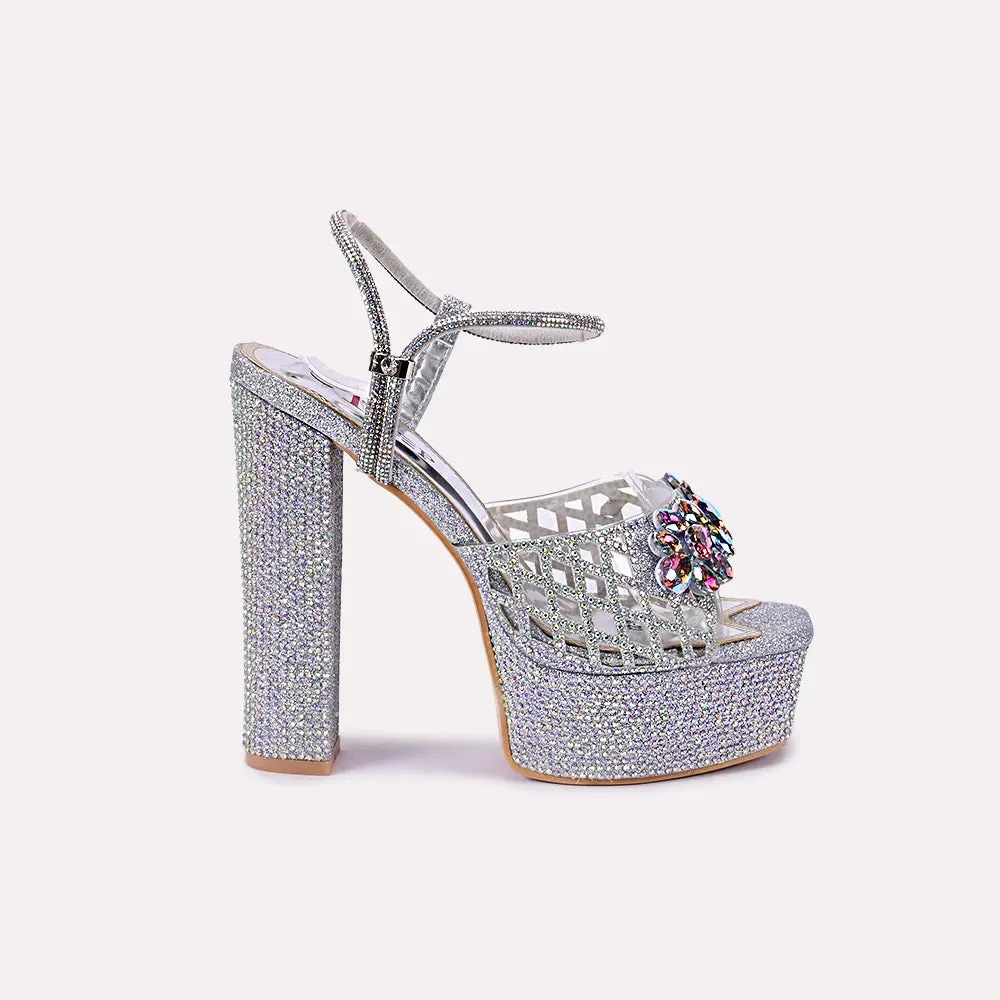 Diana Silver High Heel Sandals 0421153