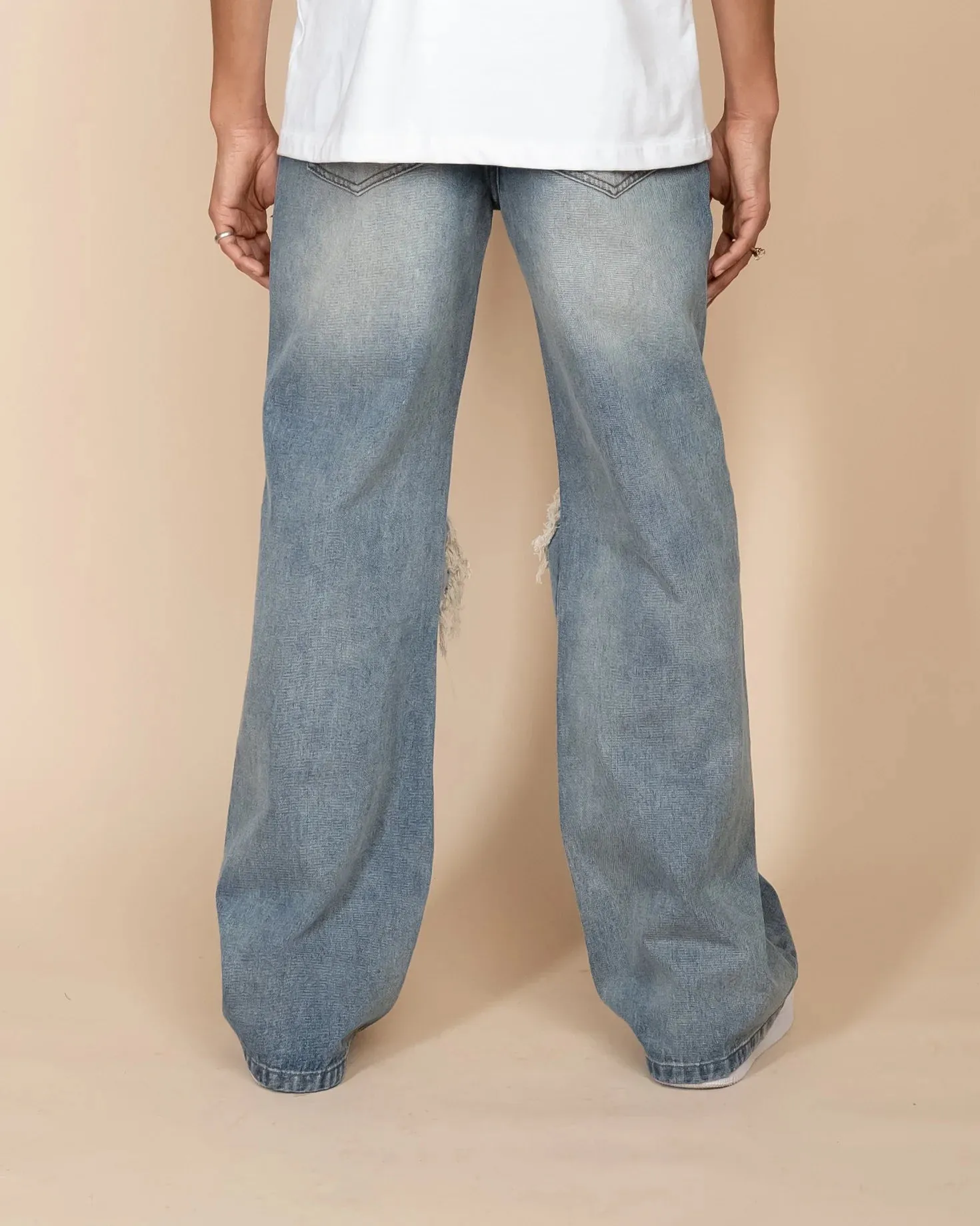 EPTM DISTRESSED BAGGY JEANS DENIM BLUE