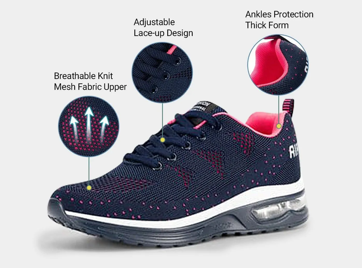 FitVille Women's Lightweight Air Running Shoes