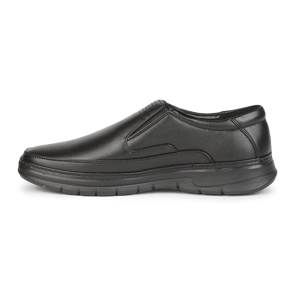 Fortune (Black) Formal Slip on Shoes For Men ER-34 By Liberty