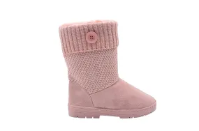 Gold Toe Womens 9.5 Inch� Mid Calf Microsuede Winter Boots with Chunky Knit Shaft