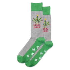 HOTSOX Men's Merry Juana Non-Skid Crew Socks