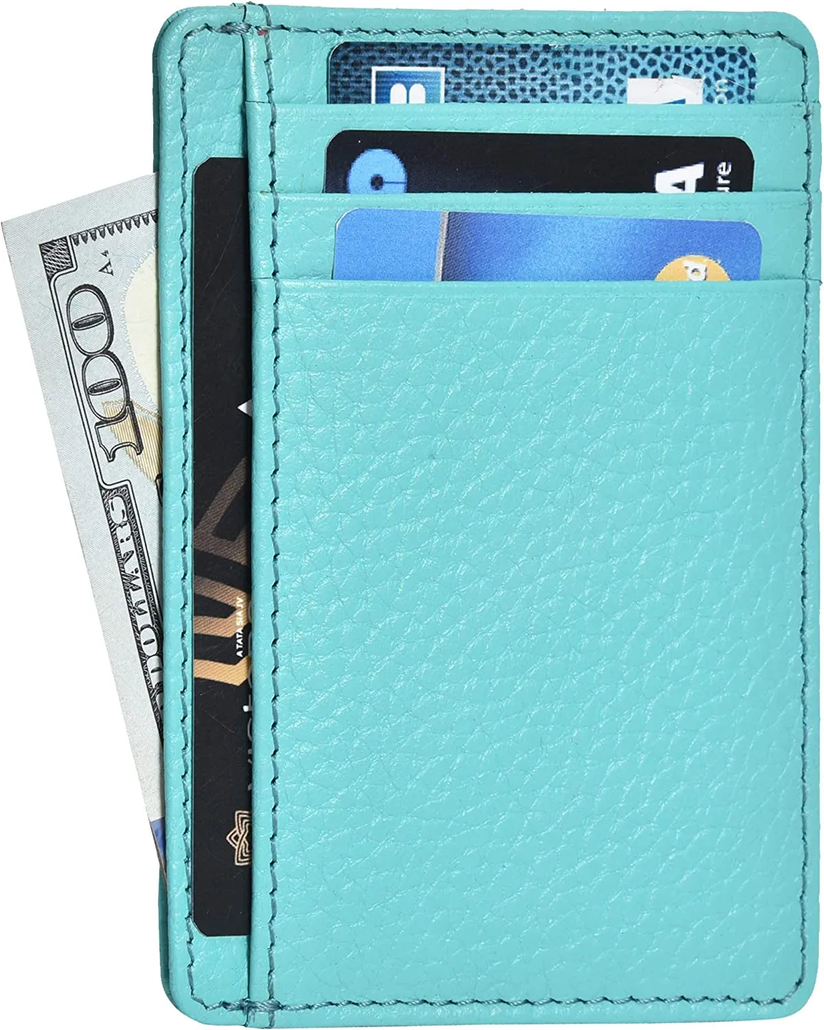 Leather Minimalist Wallet for Men & Women RFID Front Pocket Leather Card Holder Wallets