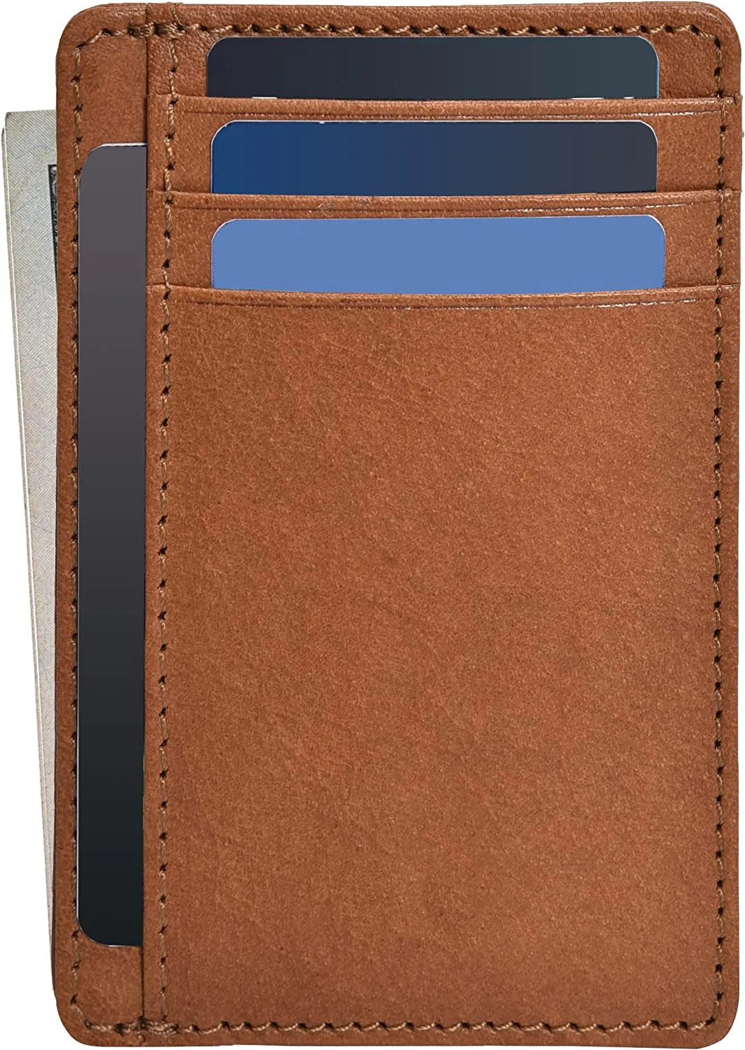 Leather Minimalist Wallet for Men & Women RFID Front Pocket Leather Card Holder Wallets