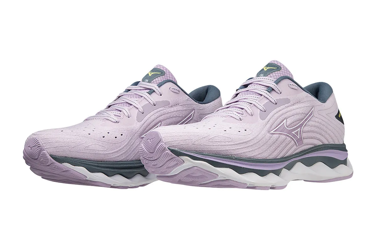 Mizuno Wave Sky 6 B Pastel Lilac/White/China Blue Womens